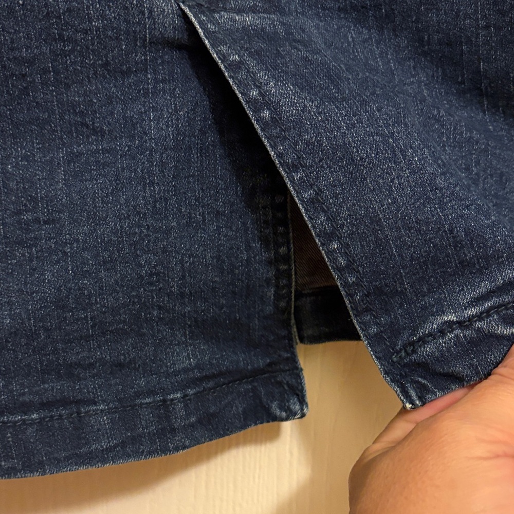 Woman Within Dark Blue Denim Midi Skirt - Picture 6 of 8